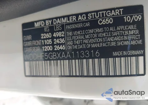 2010 Mercedes-Benz E 350 z USA, uszkodzony, nr VIN WDDHF5GBXAA113316